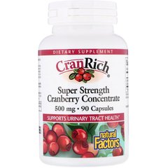Клюквенный супер концентрат, CranRich, 500 мг, Natural Factors, 90 капсул - фото