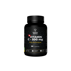 Вітамін С + Ехінацея, Vitamin C Plus Echinacea, Healthy Nation, 500 мг, 60 капсул - фото