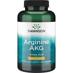 Аргінін, Arginine AKG, Swanson, 1 г, 90 капсул - фото