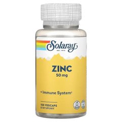 Хелатний цинк, Zinc, Solaray, 50 мг, 100 капсул - фото