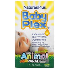 Вітаміни для немовлят, Multivitamin Drops, Nature's Plus, Animal Parade, смак апельсина, без цукру, краплі, 60 мл - фото