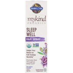 Органическая травяная смесь для сна, MyKind Organics, Sleep Well, Garden of Life, R&R, спрей, 58 мл - фото