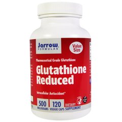 Глутатион, Glutathione Reduced, Jarrow Formulas, 500 мг, 120 капсул - фото