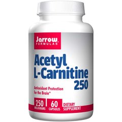 Ацетил карнітин, Acetyl L-Carnitine, Jarrow Formulas, 250 мг, 60 капсул - фото