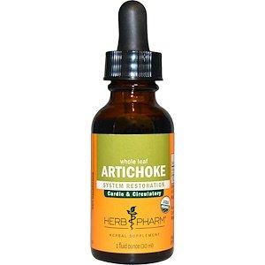 Артишок, экстракт листьев, Artichoke, Herb Pharm, органик, 30 мл - фото