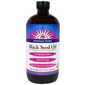 Масло чорного кмину, Black Seed Oil, Heritage Products, органік, 480 мл - фото