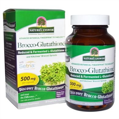 Броккі-глутатіон, Brocco-Glutathione, Nature's Answer, 500 мг, 60 капсул - фото