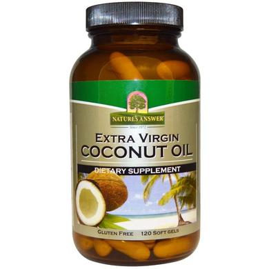 Кокосовое масло, Coconut Oil, Nature's Answer, 120 капсул - фото