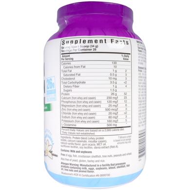 Сывороточный протеин с казеином, Protein Whey Casein, Bluebonnet Nutrition, французская ваниль, 952 г - фото