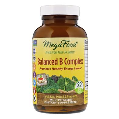 Вітамін В (комплекс), Balanced B Complex, MegaFood, збалансований, 90 таблеток - фото