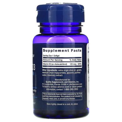 Витамин Д-3, Vitamin D3, Life Extension, 5000 МЕ, 60 капсул - фото