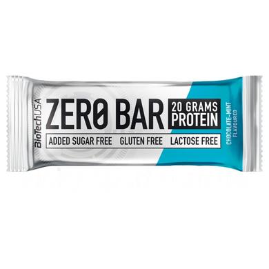 Протеїновий батончик ZERO Bar, BiotechUSA, смак шоколаду і ментолу, 50 г - фото