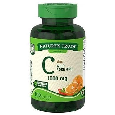 Вітамін C плюс шипшина, Vitamin C plus Wild Rose Hips, 1000 мг, Nature's Truth, 100 капсул - фото