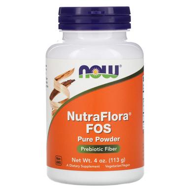 Фруктоолігосахариди, Nutra Flora FOS, Now Foods, 113 г - фото