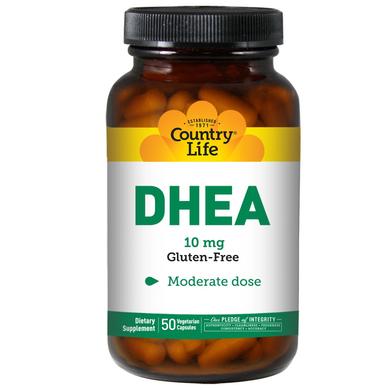 DHEA (дегідроепіандростерон), DHEA, Country Life, 10 мг, 50 капсул - фото