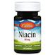 Ніацин (Вітамін В3), Niacin, Carlson Labs, 50 мг, 100 таблеток, фото – 1