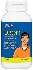 Витамины и минералы для детей, Teen Multivitamin For Boys, Gnc, 120 капсул - фото