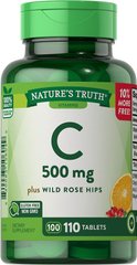 Вітамін C плюс шипшина, Vitamin C plus Wild Rose Hips, 500 мг, Nature's Truth, 110 таблеток - фото