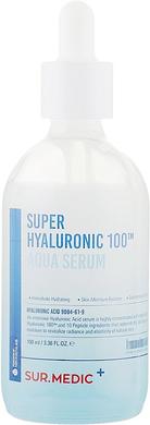 Увлажняющая сыворотка для лица с гиалуроновой кислотой и пептидами, Sur.Medic Super Hyaluronic 100 Aqua Serum, Neogen, 100 мл - фото