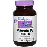 Витамин Д3, Vitamin D3, Bluebonnet Nutrition, 1000 МЕ, 250 капсул, фото