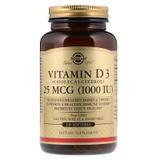 Витамин Д3, Vitamin D3, Solgar, 25 мкг (1000 МЕ), 100 капсул, фото