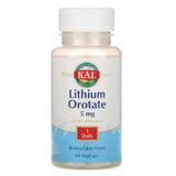 Литий, Lithium Orotate, Kal, 5 мг, 60 капсул, фото