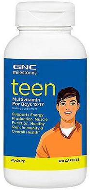 Вітаміни і мінерали для дітей, Teen Multivitamin For Boys, Gnc, 120 капсул - фото