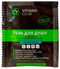 Гель для душуз мінералами та екстрактом зеленого чаю (саше), VitaminClub, 5 мл - фото