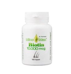 Біотин, вітамін для росту волосся, MinoMax, 100 капсул - фото