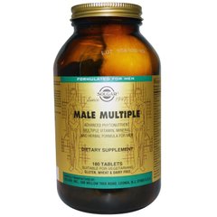 Витамины для мужчин (Male Multiple), Solgar, 180 таблеток - фото
