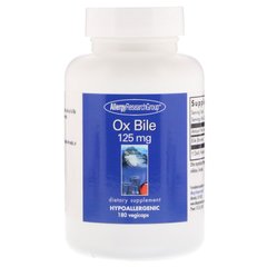 Экстракт бычьей желчи (Ox Bile), Allergy Research, 125 мг, 180 капсул - фото