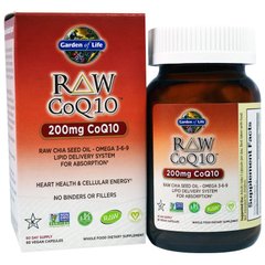 Коэнзим Q-10 (Raw CoQ-10), Garden of Life, 200 мг, 60 капсул - фото