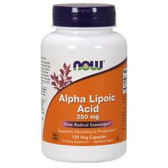 Альфа-липоевая кислота, Alpha Lipoic Acid, Now Foods, 250 мг, 120 капсул - фото