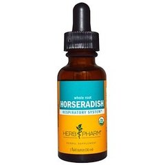 Хрін, Horseradish, Herb Pharm, екстракт кореня, органік, 29,6 мл - фото