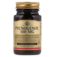 Пикногенол, Pycnogenol, Solgar, 100 мг, 30 капсул - фото