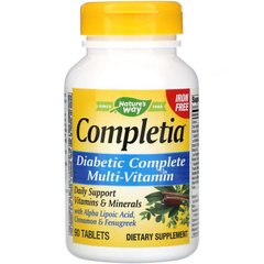Мультивітаміни для діабетиків, Completia, Diabetic Multi-Vitamin, Nature's Way, без заліза, 90 таблеток - фото