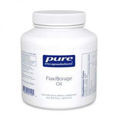 Лляне масло і масло огірочника, Flax/Borage Oil, Pure Encapsulations, 250 капсул - фото