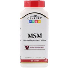 Метилсульфонилметан МСМ, MSM-1000, 21st Century, 1000 мг, 180 таблеток - фото