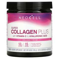 Neocell, Super Collagen Plus, коллаген с витамином C и гиалуроновой кислотой, 195 г (NEL-12958) - фото