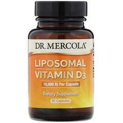 Вітамін Д3 ліпосомальний, Liposomal Vitamin D3, Dr. Mercola, 10 000 МО, 90 капсул - фото