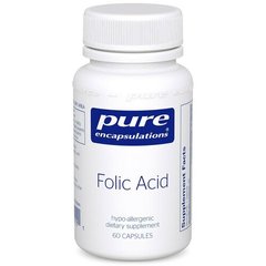 Фолиевая кислота, Folic Acid, Pure Encapsulations, 60 капсул - фото