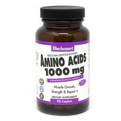 Комплекс Аминокислот 1000 мг, Amino Acid, Bluebonnet Nutrition, 90 капсул - фото