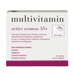 Вітаміни для жінок, Active women 55+, New Nordic, 90 таблеток - фото