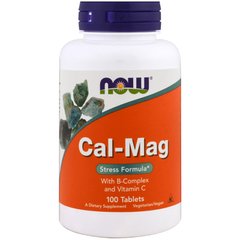 Кальций и магний, стресс формула, Cal-Mag, Now Foods,100 таблеток - фото