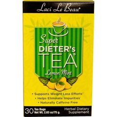 Чай для похудения (Laci Le Beau), Dieter's Tea, Natrol, травяной со вкусом лимона, 30 пакетиков, 75 г - фото