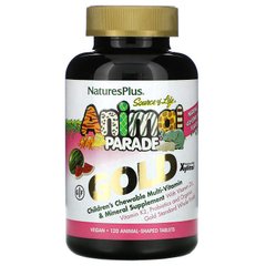 Вітаміни для дітей, Chewable Multi-Vitamin, Nature's Plus, Animal Parade, смак кавуна, 120 животных - фото