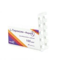 L-Тироксин, 100 мкг, Фармак, 50 таблеток - фото