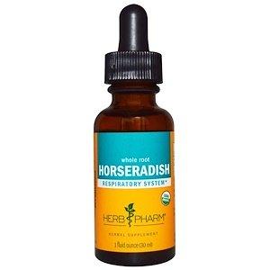 Хрен, Horseradish, Herb Pharm, экстракт корня, органик, 29,6 мл - фото