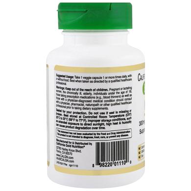 Боярышник, Hawthorn XT, California Gold Nutrition, EuroHerbs, 300 мг, 60 капсул - фото