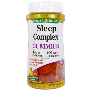 Комплекс для сна, Sleep Gummies, Nature's Bounty, вкус тропического пунша, 60 жевательных таблеток - фото